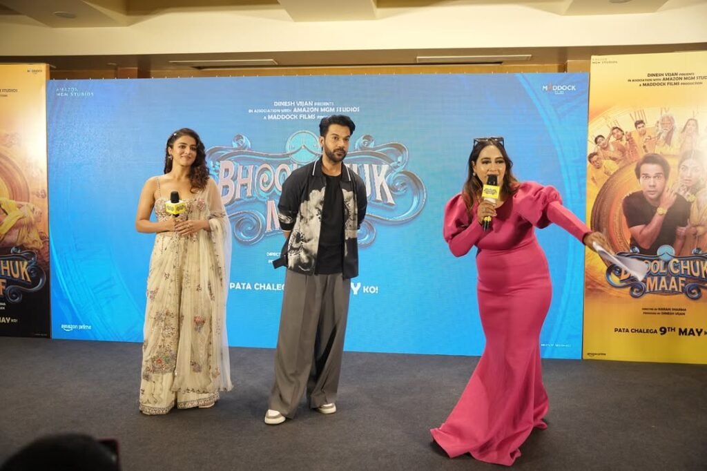 Bhool chuk toh maaf hai… but missing this event That’s unforgivable 😉Hosted a power-packed promo in Indore with Rajkummar Rao & Wamiqa Gabbi – and trust me, the energy was next level! 💃🎤All for the upcoming